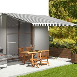 vidaXL Tela de repuesto para toldo gris antracita y blanco 5x3,5 m