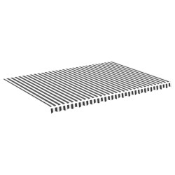 vidaXL Tela de repuesto para toldo gris antracita y blanco 5x3,5 m