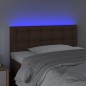 vidaXL Cabecero con LED cuero sintético marrón 90x5x78/88 cm