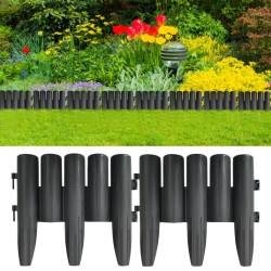 vidaXL Bordes de jardín 36 unidades PP gris antracita 10 m