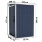 vidaXL Cobertizo de jardín de pared acero galvanizado 118x100x178 cm vidaXL Cobertizo de jardín de pared acero galvanizado 118x100x178 cm