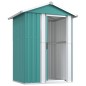 vidaXL Cobertizo de jardín acero galvanizado verde 126x97,5x177 cm vidaXL Cobertizo de jardín acero galvanizado verde 126x97,5x177 cm