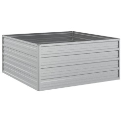 vidaXL Arriate de acero galvanizado plateado 100x100x45 cm