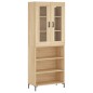 vidaXL Aparador alto madera contrachapada color roble 69,5x34x180 cm