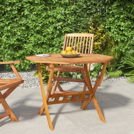 vidaXL Mesa de jardín plegable madera maciza de acacia 90x75 cm