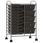 vidaXL Carrito de almacenaje portátil XXL 15 cajones plástico negro vidaXL Carrito de almacenaje portátil XXL 15 cajones plástico negro