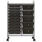 vidaXL Carrito de almacenaje portátil XXL 15 cajones plástico negro vidaXL Carrito de almacenaje portátil XXL 15 cajones plástico negro