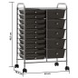 vidaXL Carrito de almacenaje portátil XXL 15 cajones plástico negro vidaXL Carrito de almacenaje portátil XXL 15 cajones plástico negro