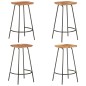 vidaXL Taburetes de cocina 4 unidades madera maciza de acacia