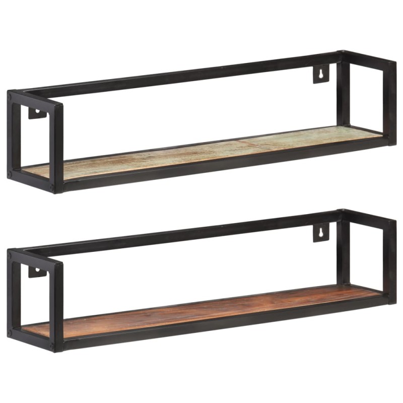 vidaXL Estantes de pared 2 unidades 80 cm madera maciza reciclada vidaXL Estantes de pared 2 unidades 80 cm madera maciza reciclada