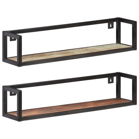 vidaXL Estantes de pared 2 unidades 80 cm madera maciza reciclada