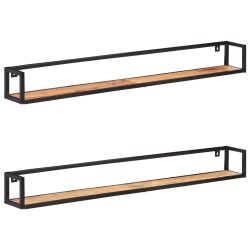vidaXL Estantes de pared 2 unidades 160 cm madera maciza acacia