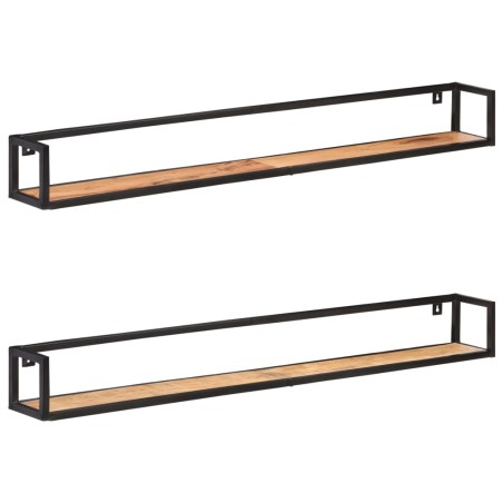 vidaXL Estantes de pared 2 unidades 160 cm madera maciza acacia