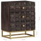 vidaXL Mesita de noche de madera maciza de mango negro 40x30x50 cm vidaXL Mesita de noche de madera maciza de mango negro 40x30x50 cm