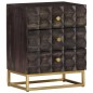 vidaXL Mesita de noche de madera maciza de mango negro 40x30x50 cm vidaXL Mesita de noche de madera maciza de mango negro 40x30x50 cm