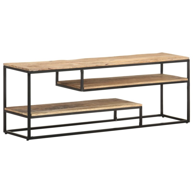 vidaXL Mueble para TV de madera maciza de mango rugosa 130x30x45 cm vidaXL Mueble para TV de madera maciza de mango rugosa 130x30x45 cm