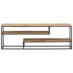 vidaXL Mueble para TV de madera maciza de mango rugosa 130x30x45 cm