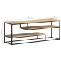 vidaXL Mueble para TV de madera maciza de mango rugosa 130x30x45 cm vidaXL Mueble para TV de madera maciza de mango rugosa 130x30x45 cm