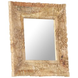 vidaXL Espejo de madera maciza de mango 50x50 cm