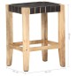 vidaXL Taburetes de cocina 2 uds cuero negro y madera mango 46x36x60cm vidaXL Taburetes de cocina 2 uds cuero negro y madera mango 46x36x60cm
