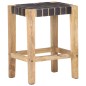 vidaXL Taburetes de cocina 2 uds cuero negro y madera mango 46x36x60cm vidaXL Taburetes de cocina 2 uds cuero negro y madera mango 46x36x60cm