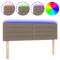 vidaXL Cabecero con LED de tela gris taupe 144x5x78/88 cm vidaXL Cabecero con LED de tela gris taupe 144x5x78/88 cm