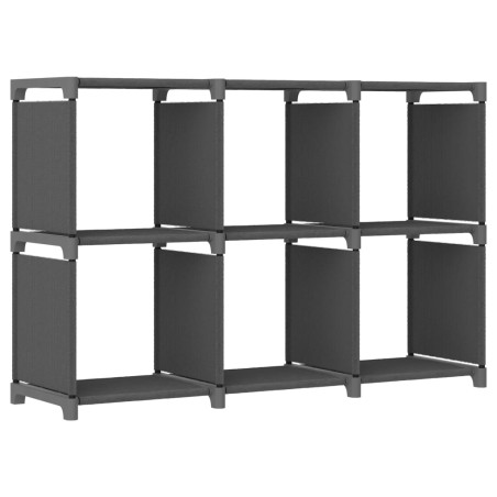 vidaXL Estantería de 6 cubos de tela gris 103x30x72,5 cm