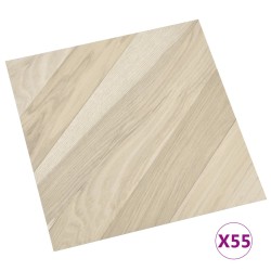 vidaXL Lamas para suelo autoadhesivas 55 uds PVC 5,11 m² beige rayas