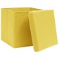 vidaXL Cajas de almacenaje con tapas 4 uds amarillo 28x28x28 cm vidaXL Cajas de almacenaje con tapas 4 uds amarillo 28x28x28 cm
