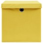 vidaXL Cajas de almacenaje con tapas 4 uds amarillo 28x28x28 cm vidaXL Cajas de almacenaje con tapas 4 uds amarillo 28x28x28 cm