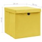 vidaXL Cajas de almacenaje con tapas 4 uds amarillo 28x28x28 cm vidaXL Cajas de almacenaje con tapas 4 uds amarillo 28x28x28 cm