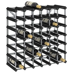 vidaXL Botellero para 42 botellas madera maciza de pino negro