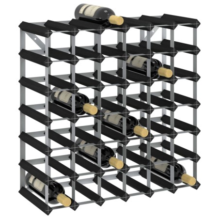 vidaXL Botellero para 42 botellas madera maciza de pino negro