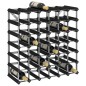 vidaXL Botellero para 42 botellas madera maciza de pino negro