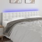 vidaXL Cabecero con LED cuero sintético blanco 200x5x78/88 cm vidaXL Cabecero con LED cuero sintético blanco 200x5x78/88 cm