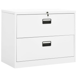 vidaXL Armario archivador de acero blanco 90x46x72,5 cm 