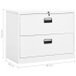 vidaXL Armario archivador de acero blanco 90x46x72,5 cm 