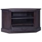 vidaXL Mueble de TV esquinero caoba maciza negro claro 80x40x49 cm vidaXL Mueble de TV esquinero caoba maciza negro claro 80x40x49 cm