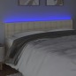vidaXL Cabecero con LED cuero sintético color crema 180x5x78/88 cm