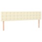 vidaXL Cabecero con LED cuero sintético color crema 180x5x78/88 cm