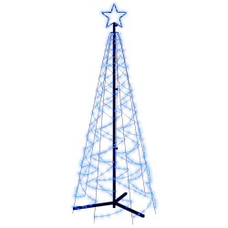 vidaXL Árbol de Navidad cónico 200 LED azul 70x180 cm