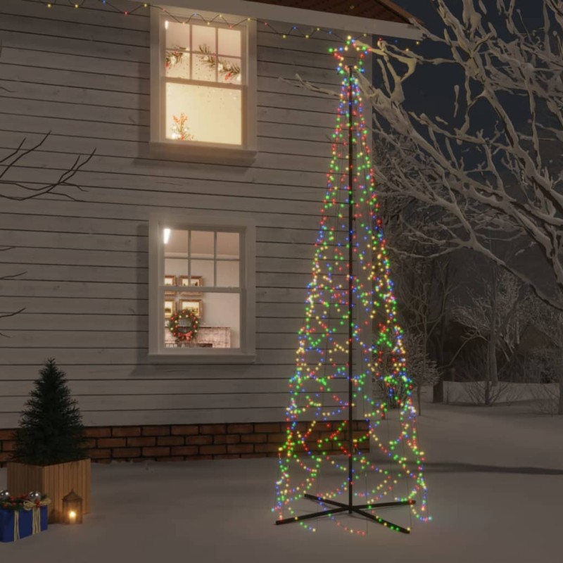 vidaXL Árbol de Navidad cónico 500 LED de colores 100x300 cm vidaXL Árbol de Navidad cónico 500 LED de colores 100x300 cm