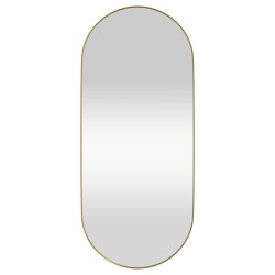 vidaXL Espejo de pared ovalado dorado 30x70 cm