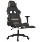 vidaXL Silla gaming de masaje con reposapiés tela negro y gris taupe vidaXL Silla gaming de masaje con reposapiés tela negro y gris taupe