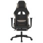 vidaXL Silla gaming de masaje con reposapiés tela negro y gris taupe vidaXL Silla gaming de masaje con reposapiés tela negro y gris taupe
