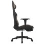 vidaXL Silla gaming de masaje con reposapiés tela negro y gris taupe vidaXL Silla gaming de masaje con reposapiés tela negro y gris taupe