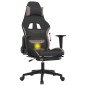 vidaXL Silla gaming de masaje con reposapiés tela negro y gris taupe vidaXL Silla gaming de masaje con reposapiés tela negro y gris taupe