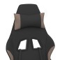 vidaXL Silla gaming de masaje con reposapiés tela negro y gris taupe vidaXL Silla gaming de masaje con reposapiés tela negro y gris taupe