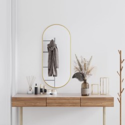 vidaXL Espejo de pared ovalado dorado 100x45 cm