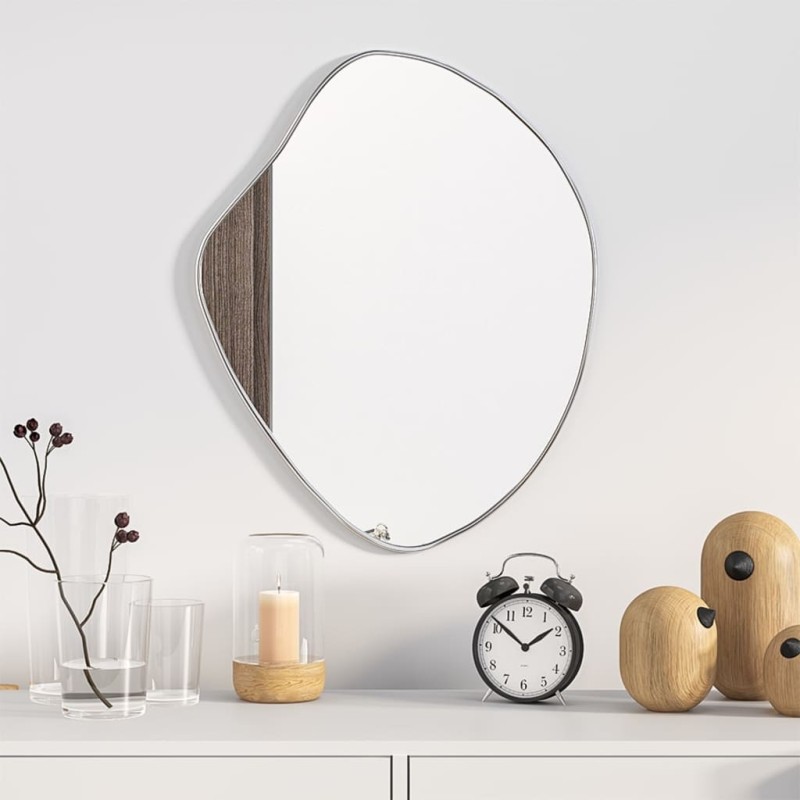vidaXL Espejo de pared plateado 50x40 cm vidaXL Espejo de pared plateado 50x40 cm